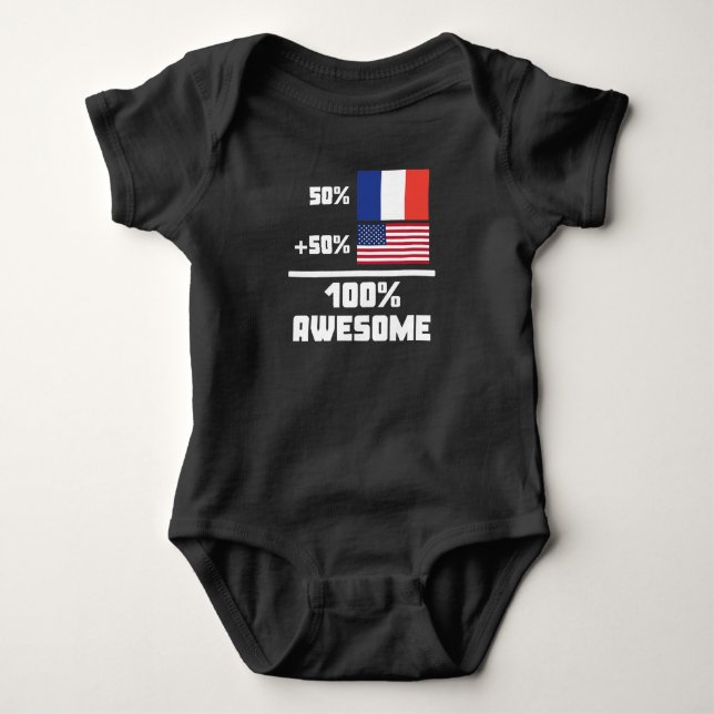 Body Para Bebê Americano do francês 50% de 50% 100% (Frente)