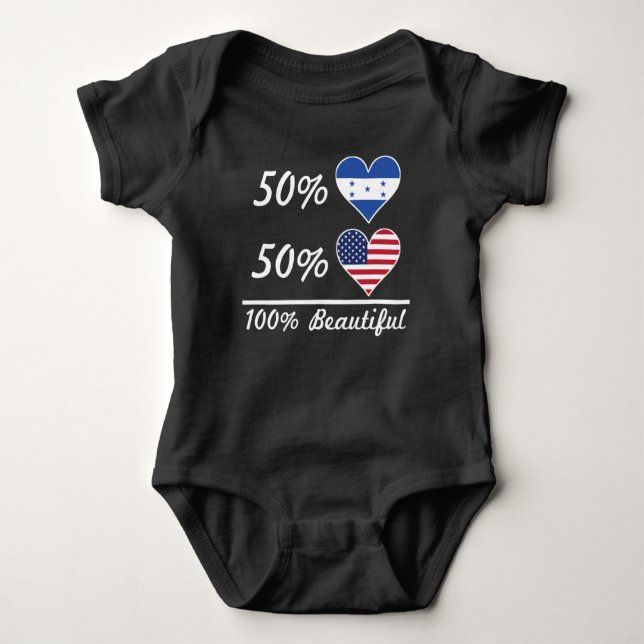 Body Para Bebê Americano do Honduran 50% de 50% 100% bonito (Frente)