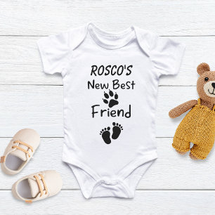 Body Para Bebê Amigo Personalizado do Melhor Cachorro Bebê, Bebê