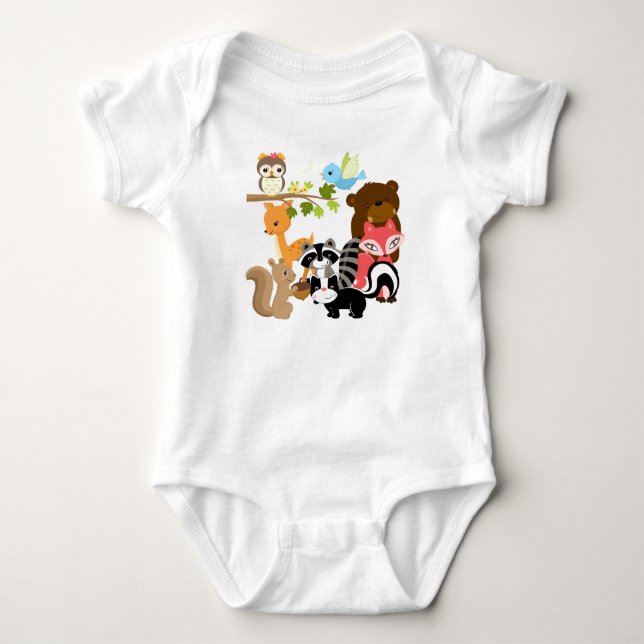 Body Para Bebê Amigos da floresta (Frente)