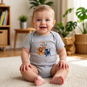 Body Para Bebê Amigos da Safari Fofos É Mais Divertido Juntos