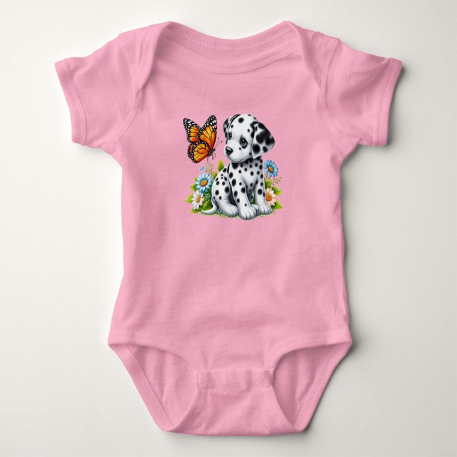 Body Para Bebê Amigos daltáticos/borboletas (Frente)