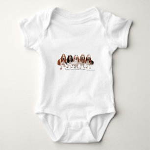Body Para Bebê Amigos de Basset Hound para sempre