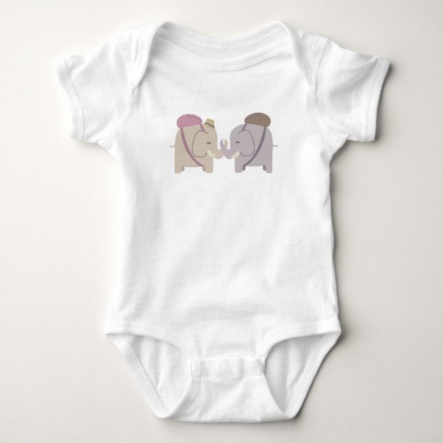 Body Para Bebê amigos elefantes (Frente)