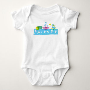 Body Para Bebê AMIGOS™   Logotipo com ícones