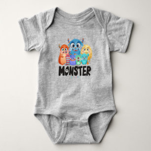 Body Para Bebê Amigos monstros