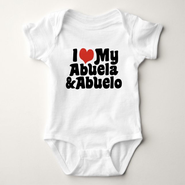 Body Para Bebê Amo Minha Abuela e Abuelo (Frente)