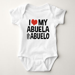 Body Para Bebê Amo Minha Abuela e Abuelo