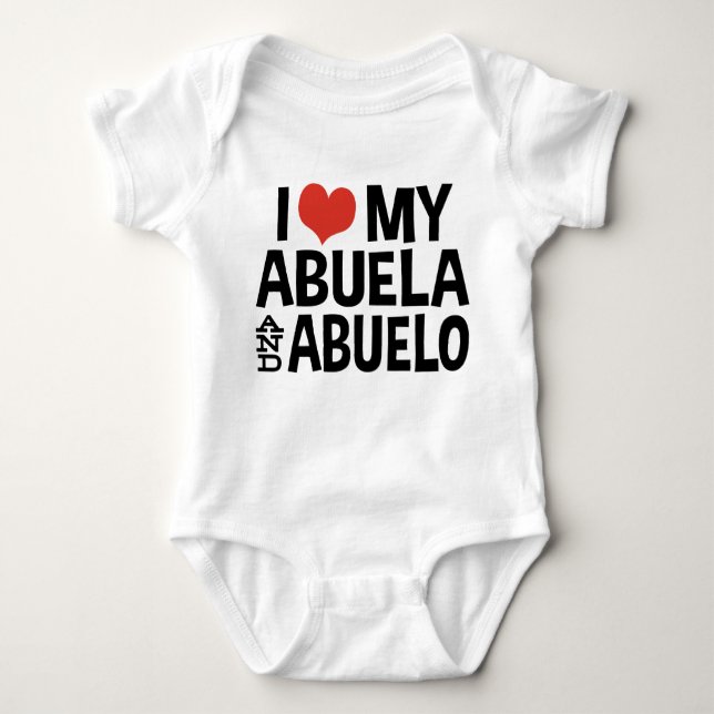 Body Para Bebê Amo Minha Abuela e Abuelo (Frente)