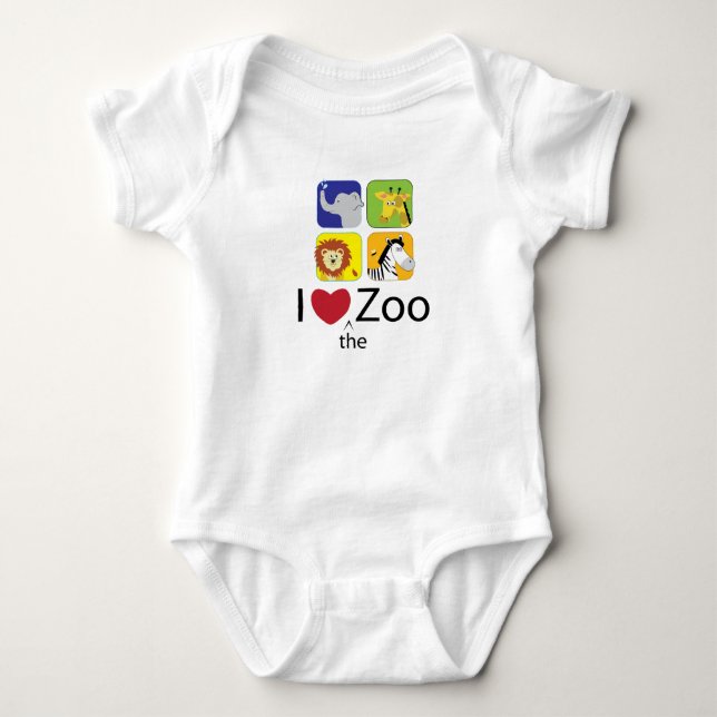 Body Para Bebê Amo O Zoo (Frente)