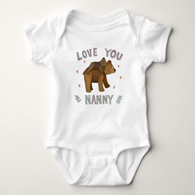 Body Para Bebê Amo-te, Nanny design (Frente)