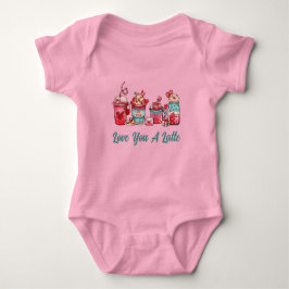 Body Para Bebê Amo Você Um Latte Ming On Pink Baby Bodysuit