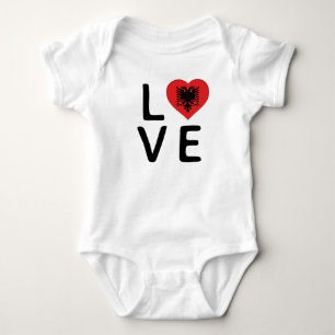 Body Para Bebê Amor - Albânia Flag