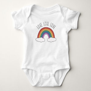 Body Para Bebê Amor Amor Amor Arco-íris