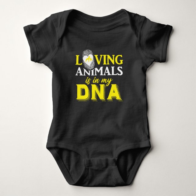 Body Para Bebê Amor Animal é meu DNA Veganismo Pet (Frente)