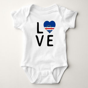 Body Para Bebê Amor - Bandeira Cabo Verde