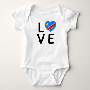 Body Para Bebê Amor - Bandeira da República Democrática do Congo