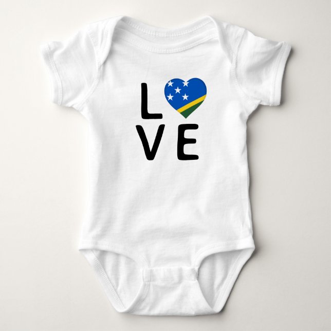 Body Para Bebê Amor - Bandeira das Ilhas Salomão (Frente)