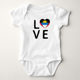 Body Para Bebê Amor - Bandeira de Antígua e Barbuda