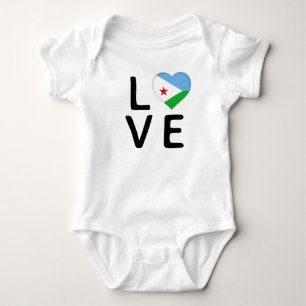 Body Para Bebê Amor - Bandeira Djibouti