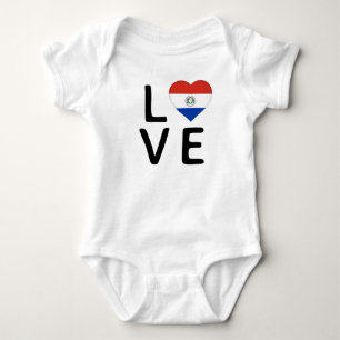 Body Para Bebê Amor - Bandeira do Paraguai