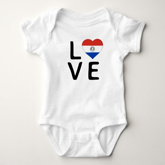 Body Para Bebê Amor - Bandeira do Paraguai (Frente)