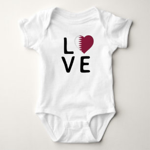 Body Para Bebê Amor - Bandeira do Qatar