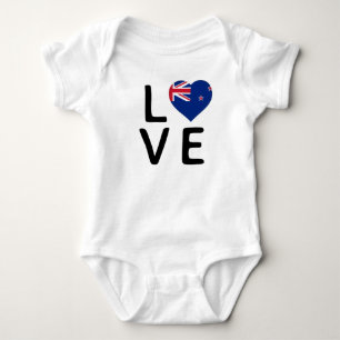 Body Para Bebê Amor - Bandeira Nova Zelândia