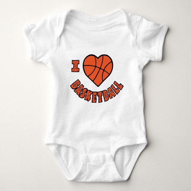 Body Para Bebê Amor, Basquete, laranja (Frente)
