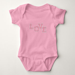 Body Para Bebê Amor Brilho Rosa