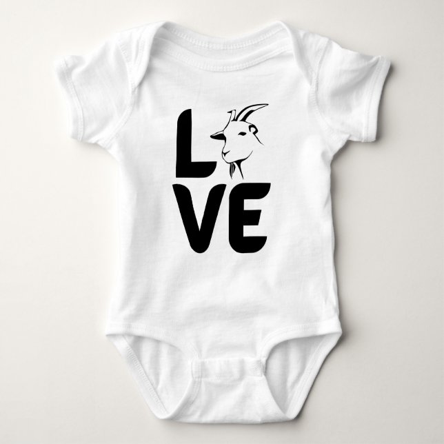 Body Para Bebê Amor com Goat como O (Frente)