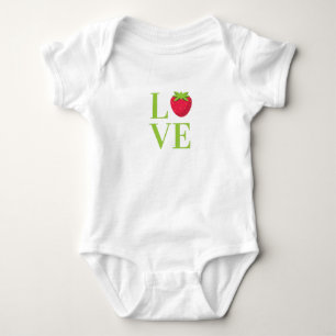 Body Para Bebê AMOR com morango