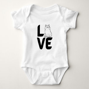 Body Para Bebê Amor com um Gato como O