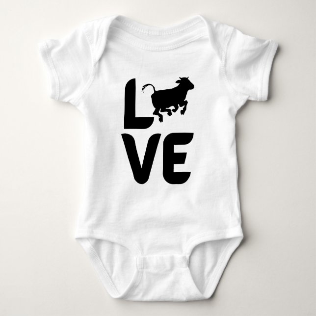 Body Para Bebê Amor com Vaca como O (Frente)