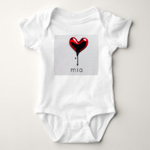 Body Para Bebê amor, coração monograma, simples, mínimo moderno