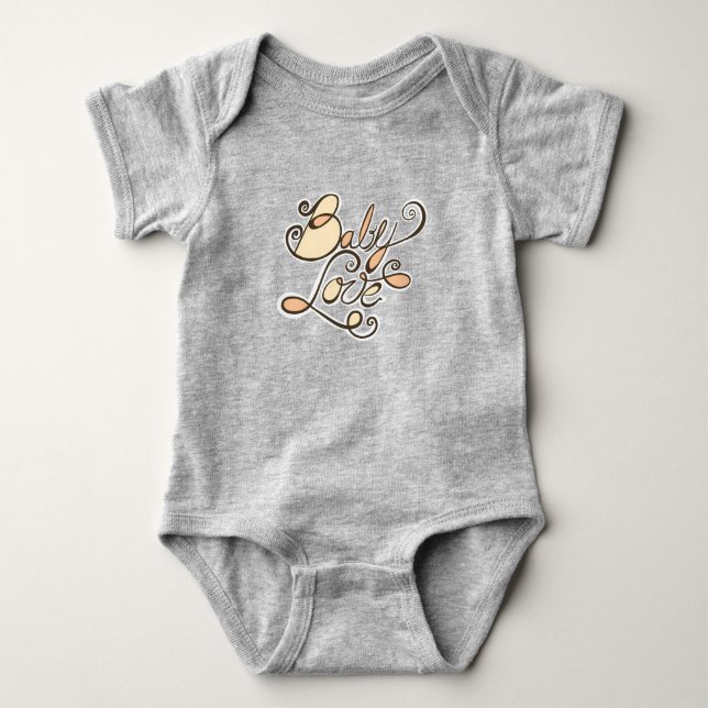 Body Para Bebê Amor de Bebê Laranja Pêssego (Frente)