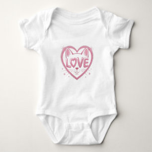Body Para Bebê Amor de Gato Brilhante