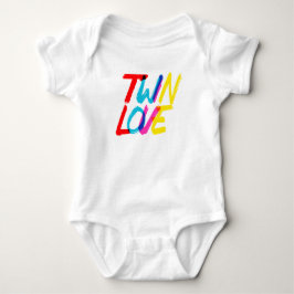 Body Para Bebê Amor de Gêmeos Colorido