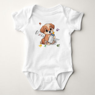 Body Para Bebê Amor de Pata Cachorrinho Fofo