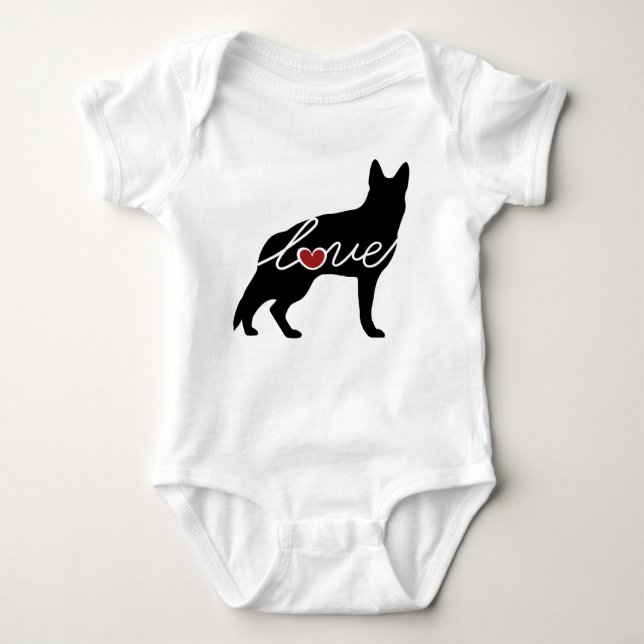 Body Para Bebê Amor do german shepherd (Frente)