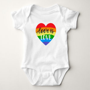 Body Para Bebê Amor é Coração Arco-Íris