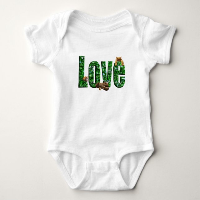 Body Para Bebê Amor em Qualquer Renda: Gatinhos Brincando no Amor (Frente)