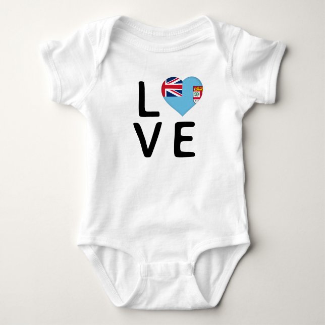 Body Para Bebê Amor - Fiji Flag (Frente)