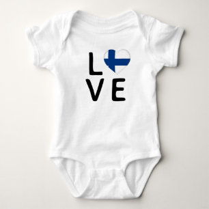 Body Para Bebê Amor - Finlândia Flag