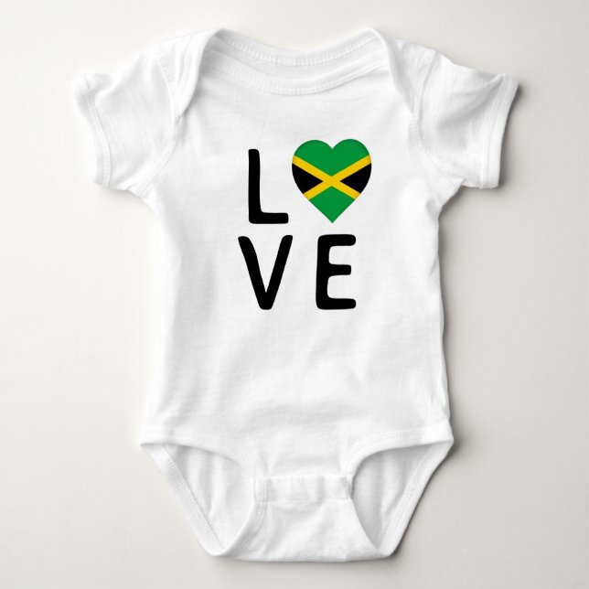 Body Para Bebê Amor - Jamaica Flag (Frente)