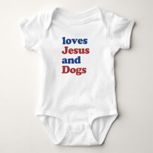 Body Para Bebê Amor Jesus e Cachorros Bonito Presente para Bebê