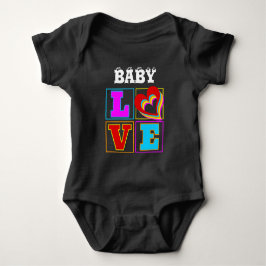 Body Para Bebê amor moderno colorido bebê adorável personalizável