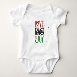 Body Para Bebê Amor, Paz e Joy Baby T-Shirt