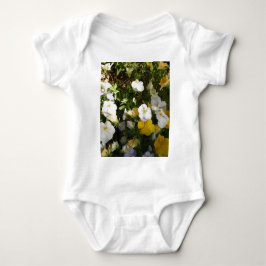 Body Para Bebê Amor-Perfeito Branco e Amarelo