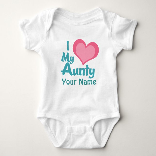 Body Para Bebê Amor personalizado de I meu Aunty (Frente)